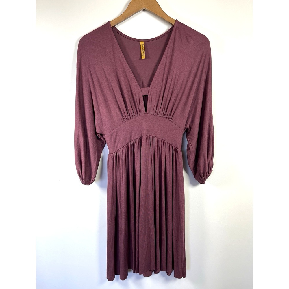 Rachel Pally Womens Babydoll Mini Dress Size S Dusty Rose Stretch Soft Flowy USA